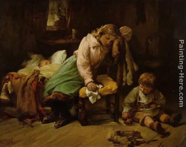 The Young Mother painting - Bernard de Hoog The Young Mother art painting